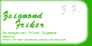 zsigmond friker business card